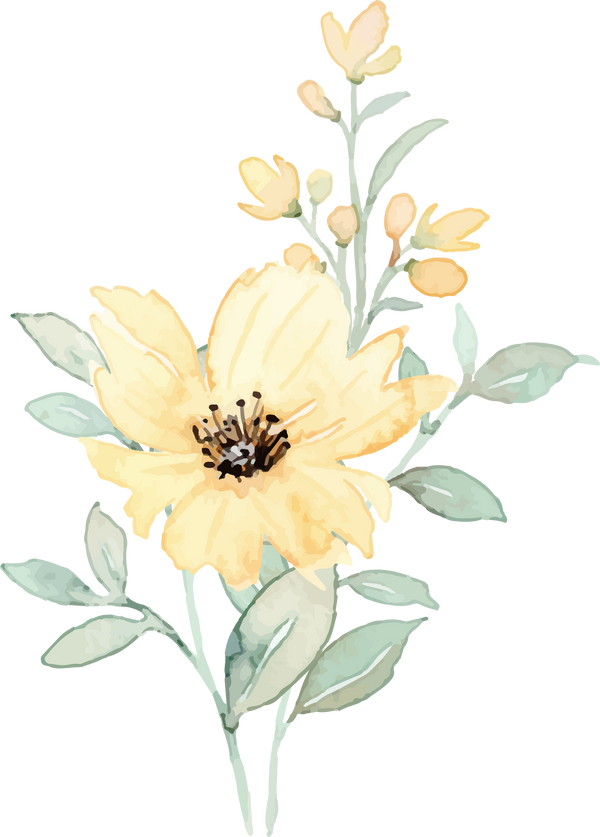 Watercolor Yellow Flower Plant Illustration 