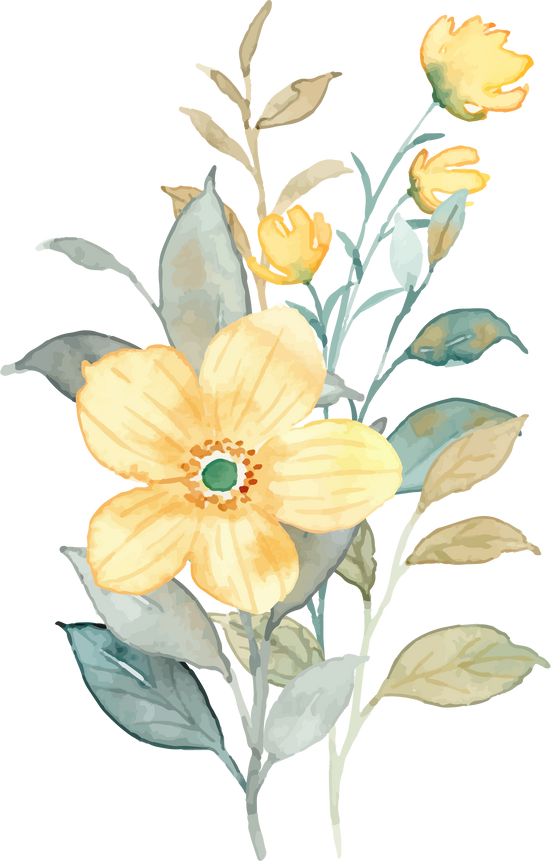 Watercolor flower bouquet