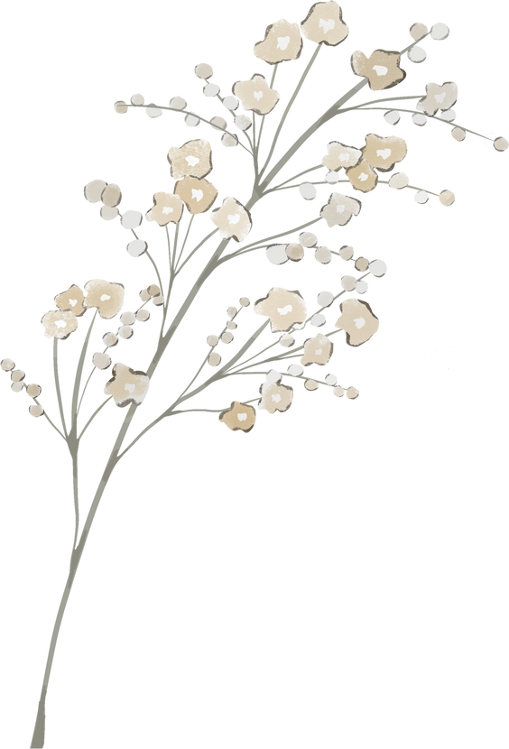 Watercolor Flower Branch 